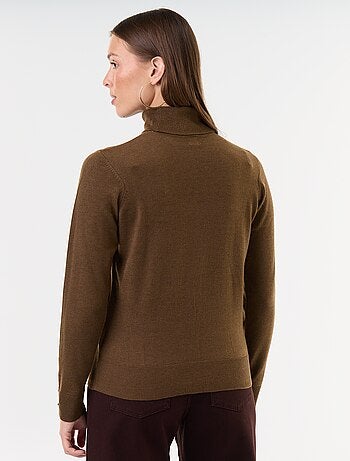 Pull fine jauge col roulé