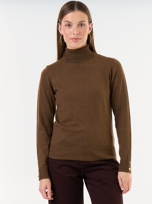 Pull fine jauge col roulé - Kiabi