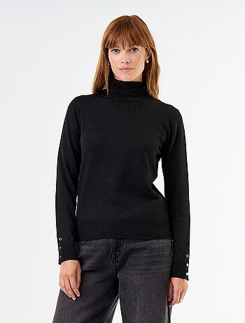 Pull fine jauge col roulé