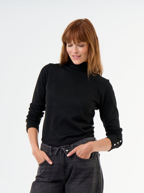 Pull fine jauge col roulé - Kiabi