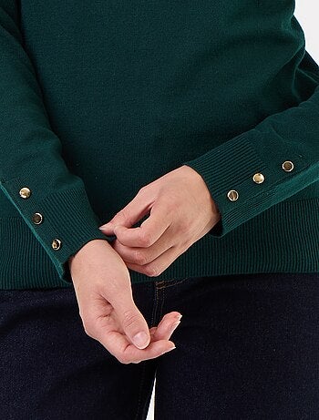 Pull fine jauge col roulé