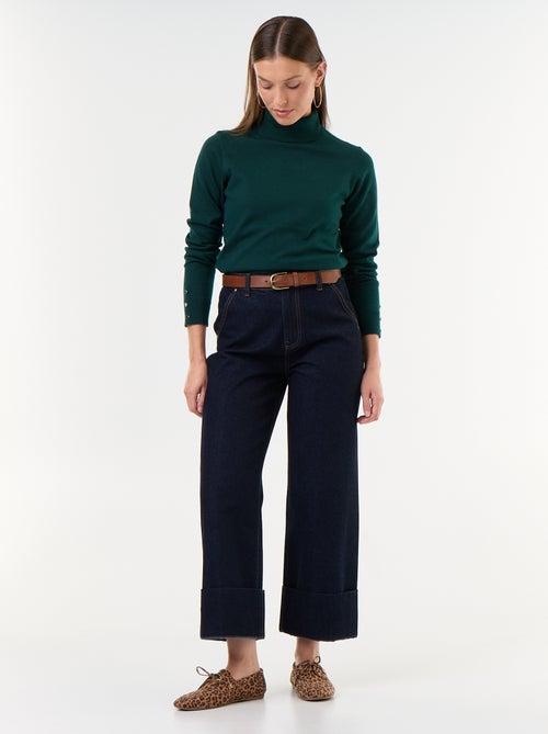 Pull fine jauge col roulé - Kiabi