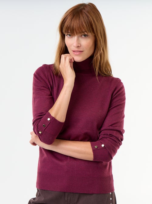 Pull fine jauge col roulé - Kiabi