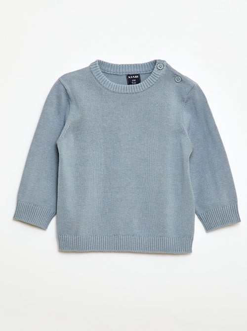 Pull fine jauge encolure boutonnée - Kiabi