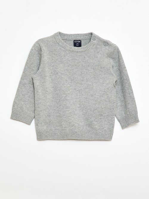 Pull fine jauge encolure boutonnée - Kiabi