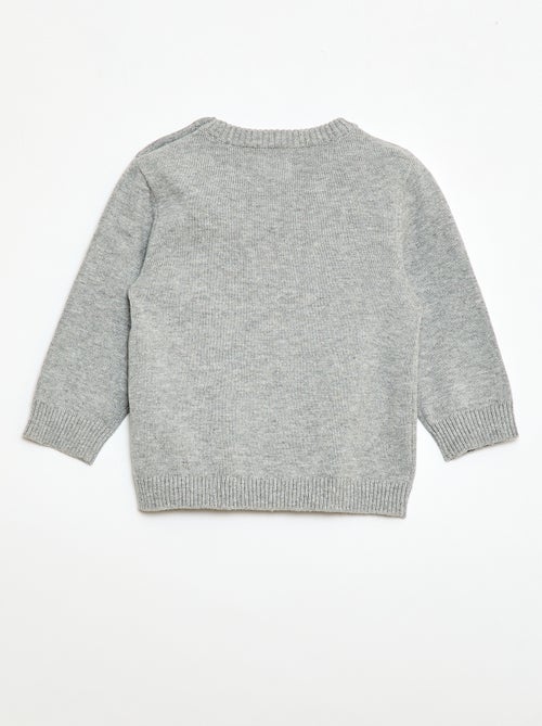 Pull fine jauge encolure boutonnée - Kiabi