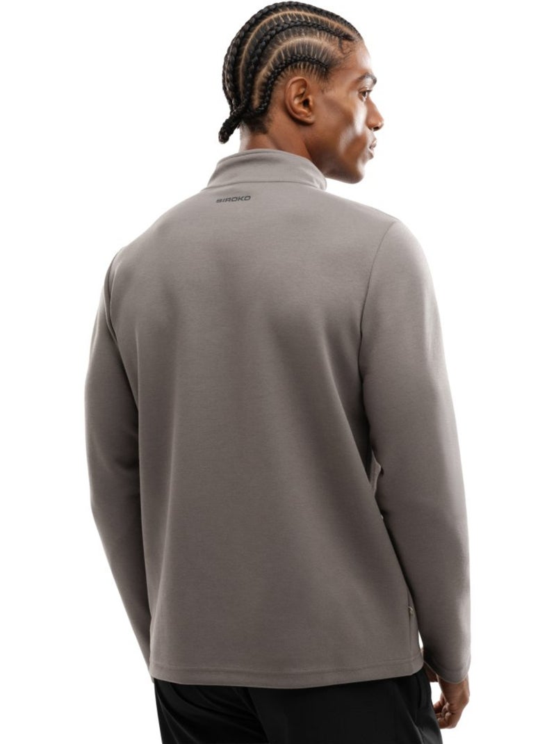 Pull fitness demi-zip homme fitness homme troop Blanc Gris - Kiabi