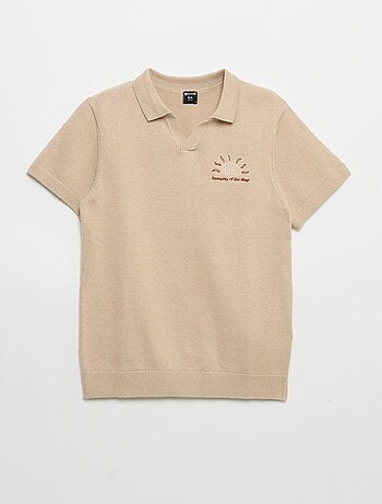 Pull forme polo à manches courtes