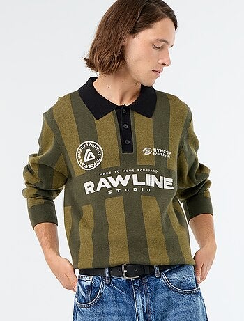 Pull forme polo avec imprimé