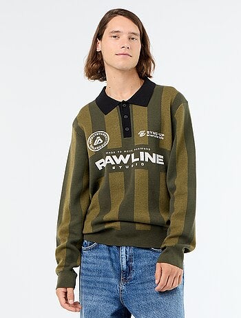 Pull forme polo avec imprimé