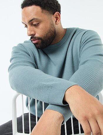Pull gaufrée en maille stretch