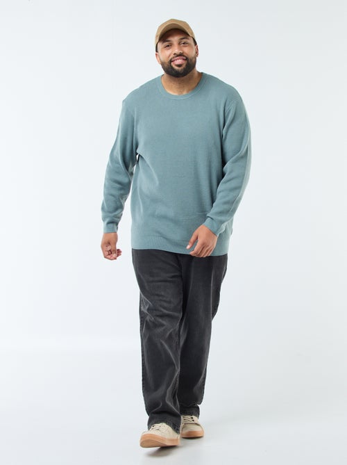 Pull gaufrée en maille stretch - Kiabi