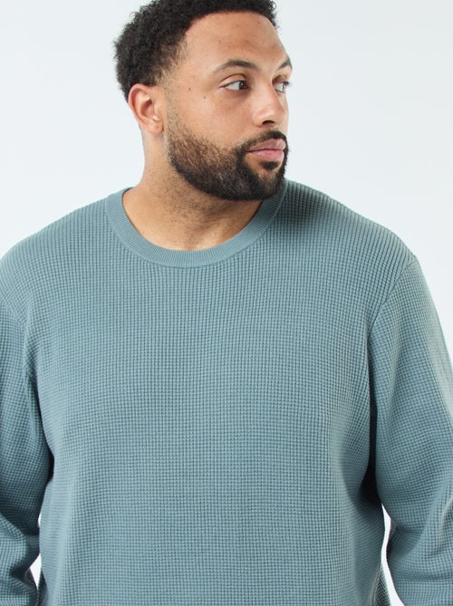 Pull gaufrée en maille stretch - Kiabi