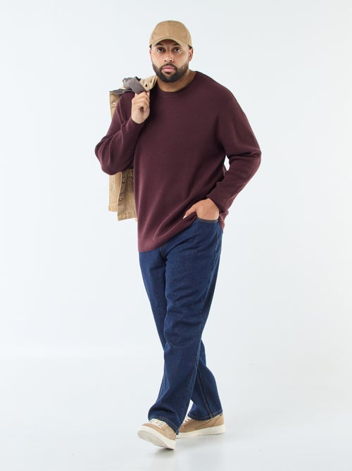 Pull gaufrée en maille stretch - Kiabi