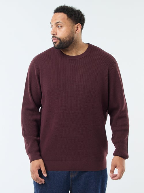 Pull gaufrée en maille stretch - Kiabi