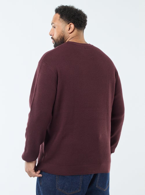 Pull gaufrée en maille stretch - Kiabi