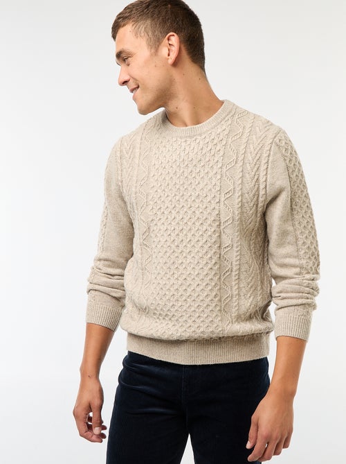 Pull grosse torsade uni - Kiabi