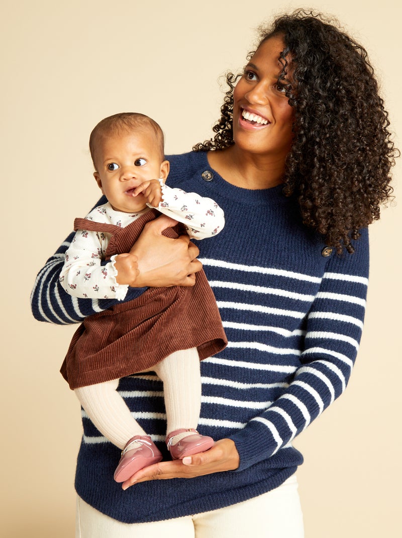 Pull grossesse et allaitement Bleu rayé - Kiabi