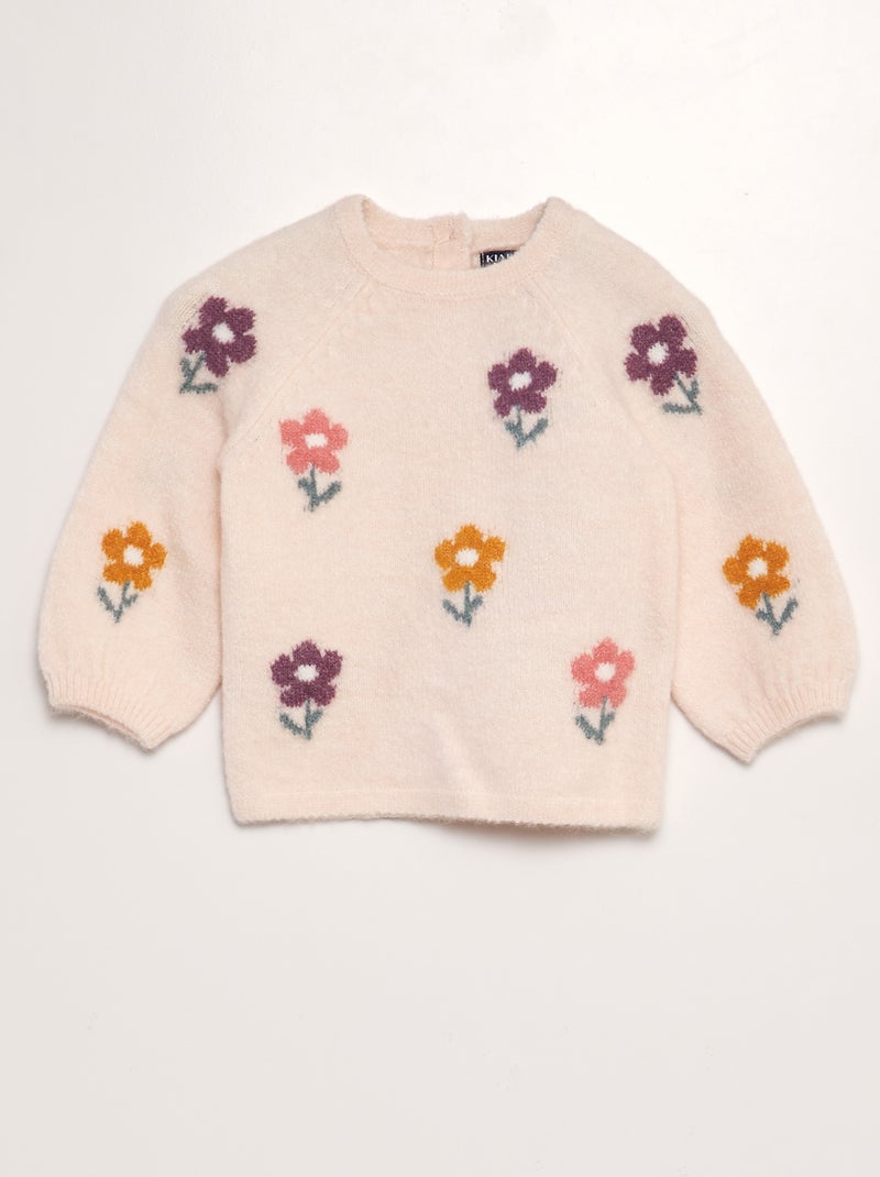 Pull imprimé en maille Rose - Kiabi