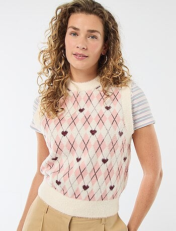 Pull imprimé losanges - Saint-Valentin