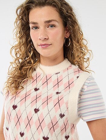 Pull imprimé losanges - Saint-Valentin