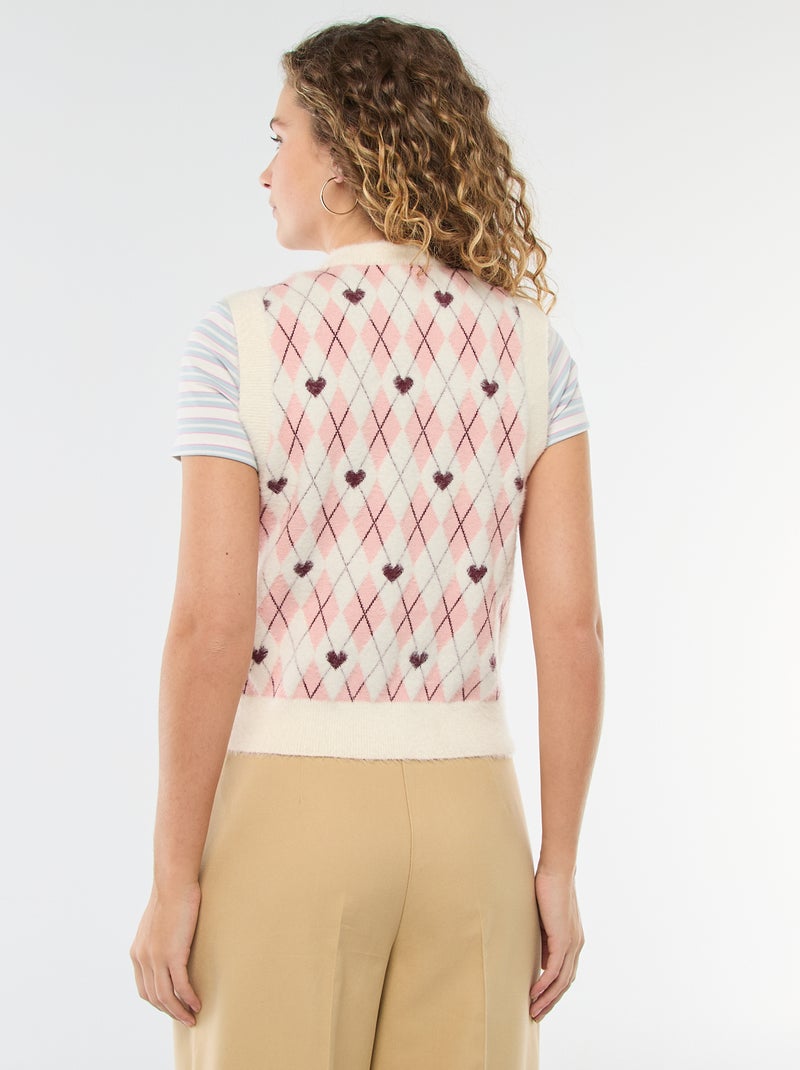 Pull imprimé losanges - Saint-Valentin Rose - Kiabi