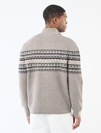 Pull jacquard col camionneur