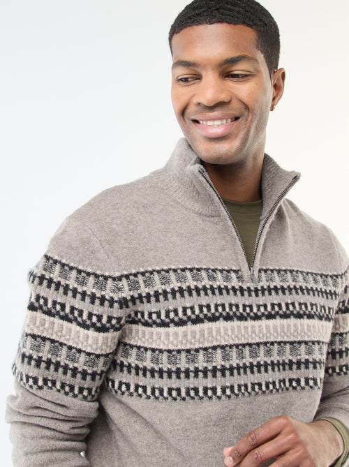 Pull jacquard col camionneur - Kiabi