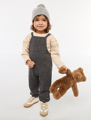 Pull jacquard en maille fluffy