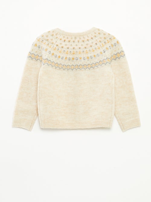 Pull jacquard en maille fluffy - Kiabi