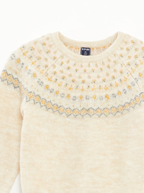 Pull jacquard en maille fluffy - Kiabi