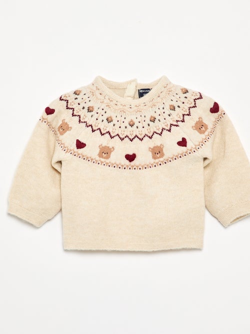 Pull jacquard en maille grosse jauge - Kiabi