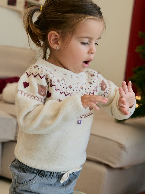 Pull jacquard en maille grosse jauge - Kiabi