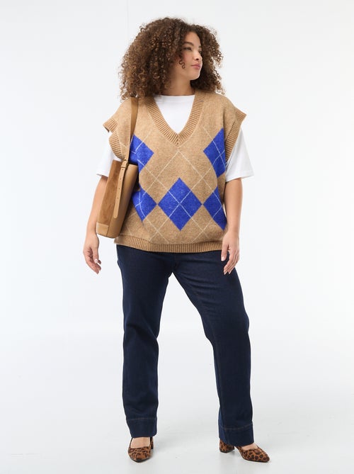 Pull jacquard sans manches - Kiabi