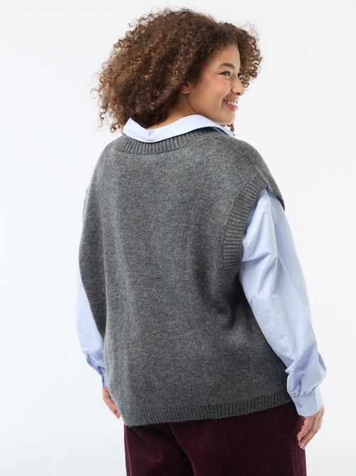 Pull jacquard sans manches - Kiabi
