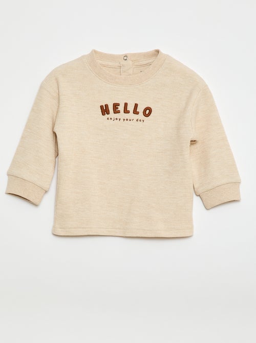 Pull léger en coton stretch avec imprimé - Kiabi