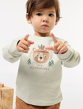 Pull léger en coton stretch avec imprimé