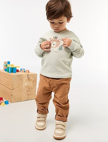 Pull léger en coton stretch avec imprimé