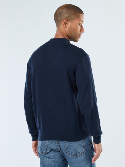 Pull léger en maille fine à col montant - Kiabi