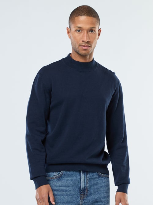 Pull léger en maille fine à col montant - Kiabi