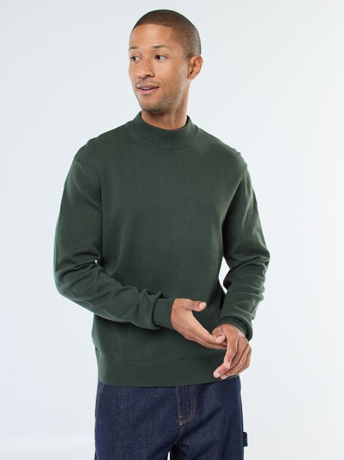 Pull léger en maille fine à col montant - Kiabi