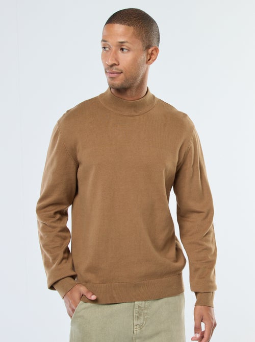 Pull léger en maille fine à col montant - Kiabi
