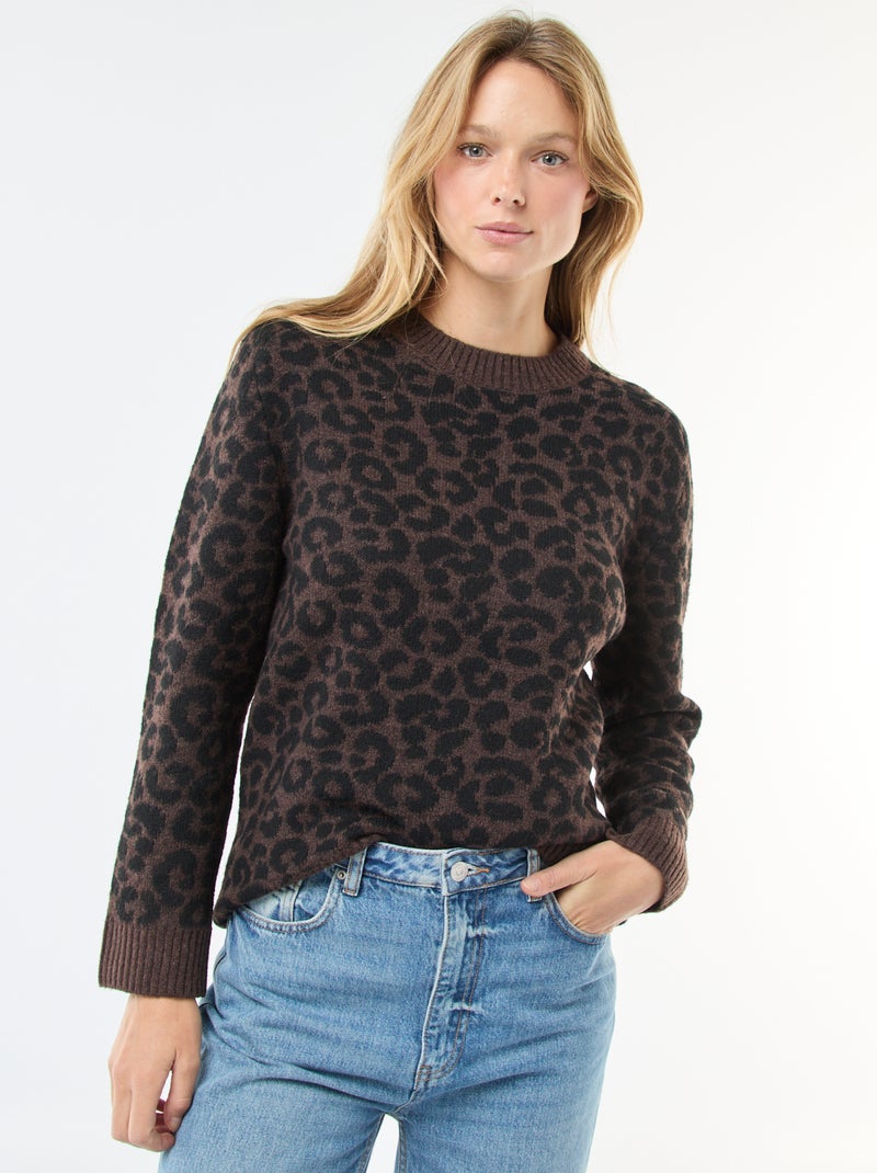Pull Léopard Club Monaco Lina – Taille S – Neuf Sans étiquettes, Motif Multicolore