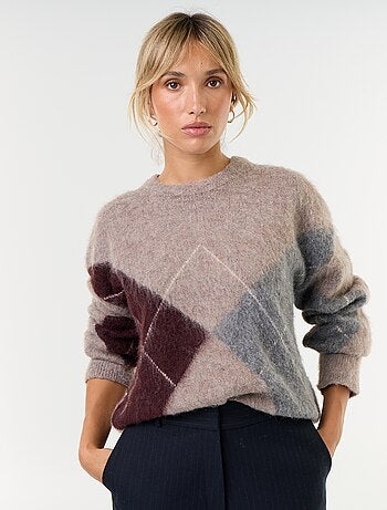 Pull maille chaude à col rond
