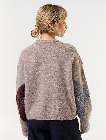 Pull maille chaude à col rond
