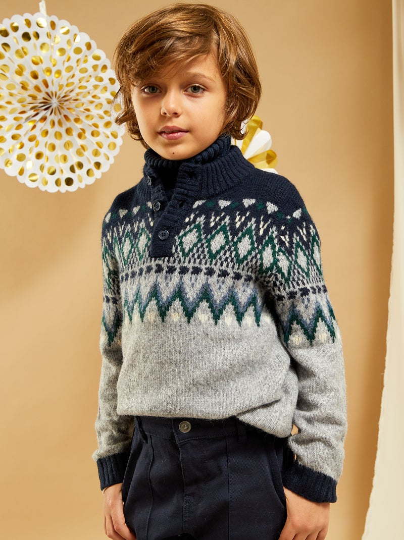Pull Cape Gris Fantaisie IKKS Taille S (14 Ans) - Maille Tricotée, Occasion Très Bon état