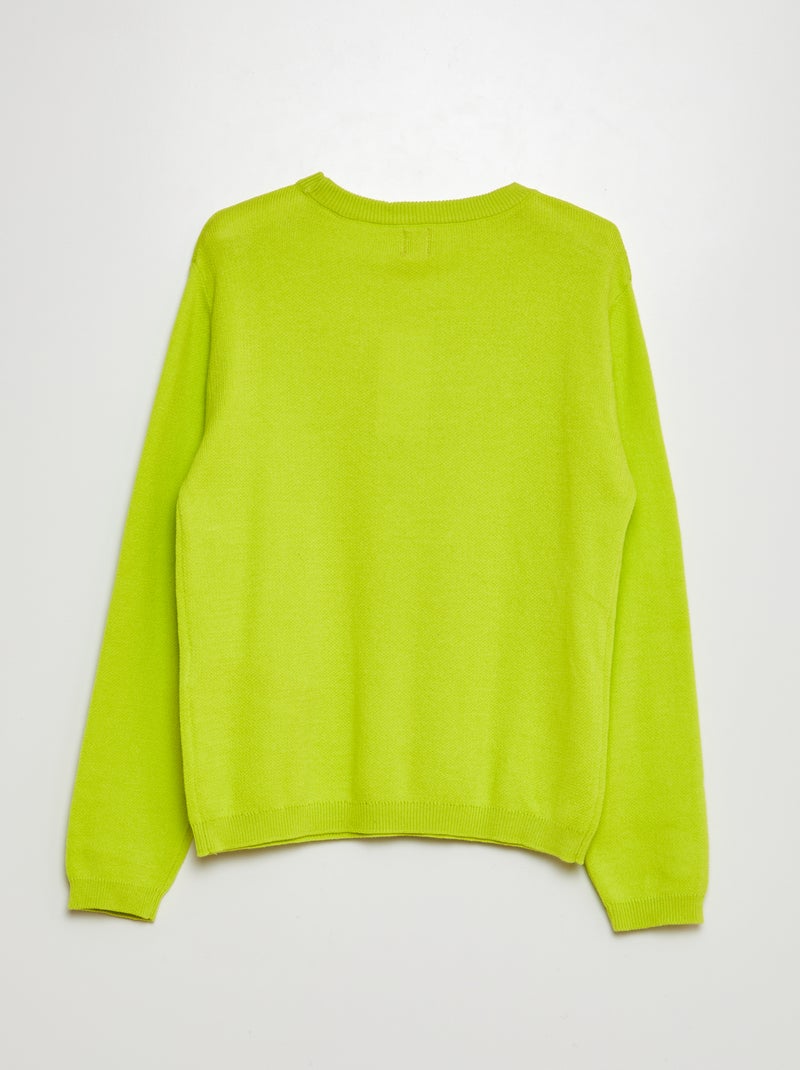 Pull maille fine jauge couleur uni Jaune - Kiabi