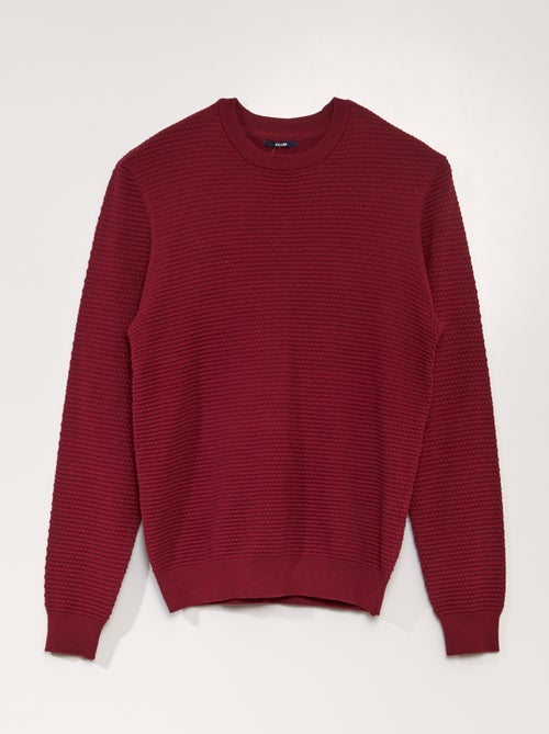 Pull maille tricot point de riz - Kiabi