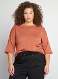 Pull manches 3/4 Rose - Kiabi