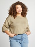 Pull manches 3/4 Vert - Kiabi